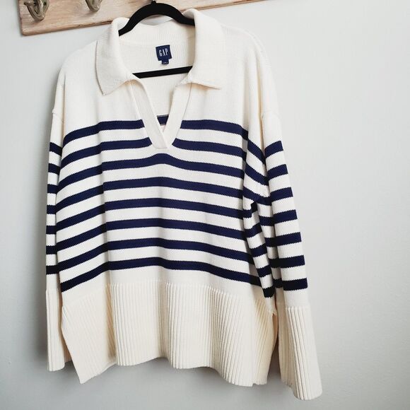 Gap Women's Striped V-Neck Sweater Size Large Casual & Stylish GUC - Picture 11 of 14